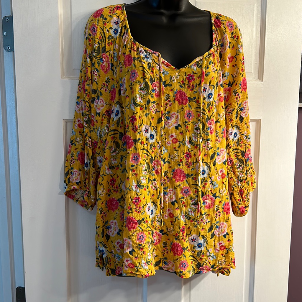 Yellow Pattern Blouse